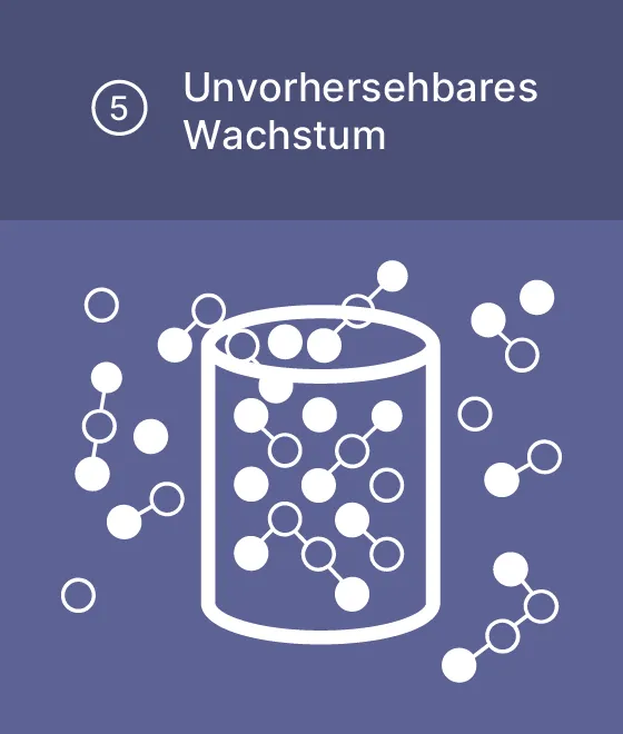 Piktogramm unvorhersehbares Wachstum: Eine Datenbank, aus der die Daten quellen