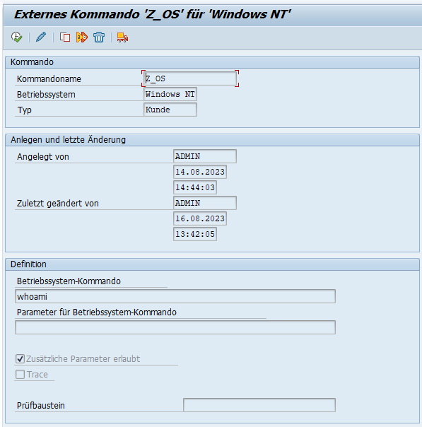 SAP Gateway Kommando Z_OS1 SAP Gateway Kommando Z_OS1